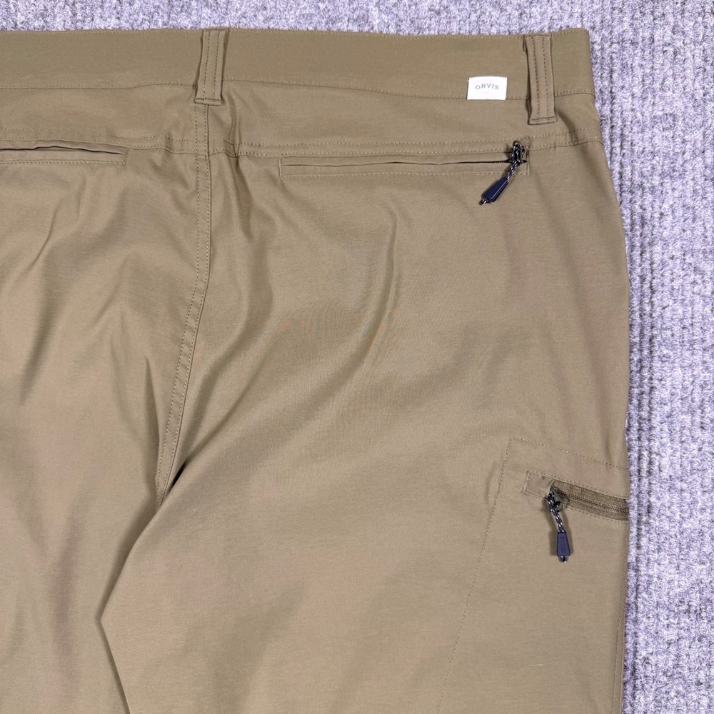 Orvis Mens 38x30 Performance Trek Tech Olive Green Water Repellent Hiking Pants - Picture 10 of 11